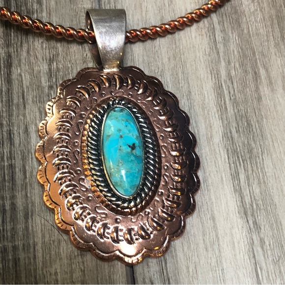 Carolyn Pollack Turquoise Copper Necklace & Pendant 💙 - Picture 8 of 14